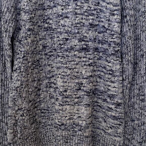 Croft & Barrow Womans Size L Blue Gray Long Sleeve Mock Neck Chunky Knit Sweater - Picture 6 of 8